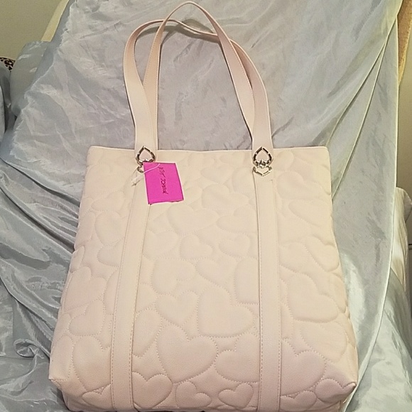 Betsey Johnson Handbags - Large n/s tote pale pink silver tone detail nwt